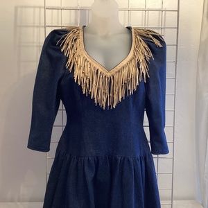 Country Star Western Denim Dress Cowgirl Glamour
